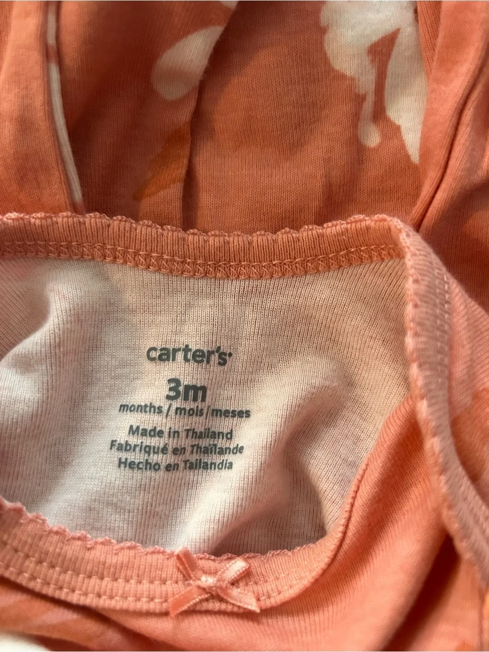 Touched by Nature Carters Gown & Floral Sleeper Set Coral and Cream Size 0-6M